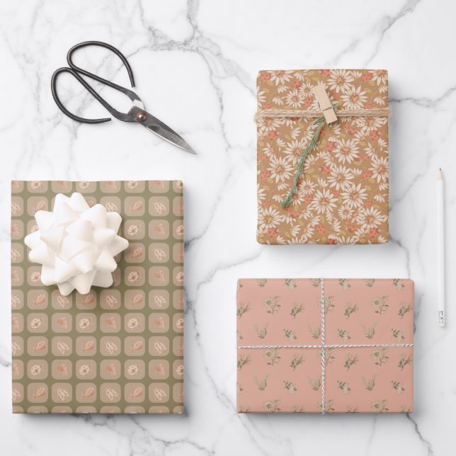 Feuille De Papier Cadeau Une collection de bugs boho (Recto)