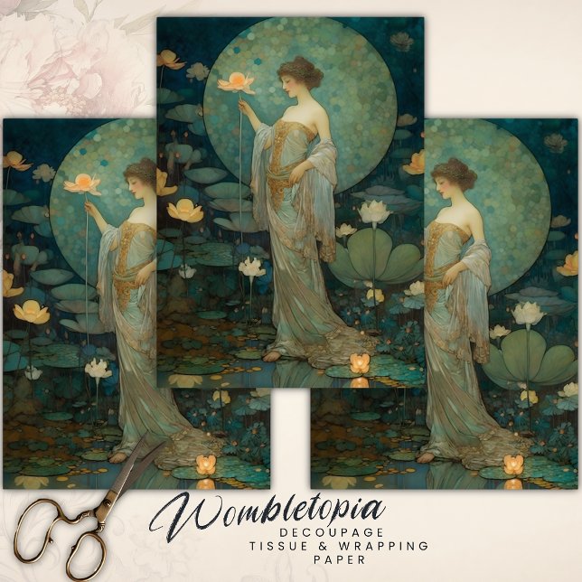 Feuille De Papier Cadeau Une dame enchantée dans une page de découpage magi (Créateur téléchargé)