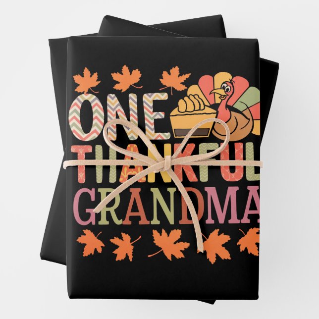 Feuille De Papier Cadeau Une Grandma Nana Turquie Thanksgiving Day (En situation)