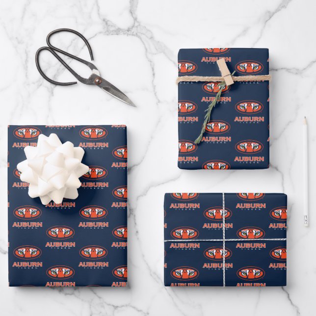 Feuille De Papier Cadeau Université d'Auburn | Auburn Tigers (Recto)