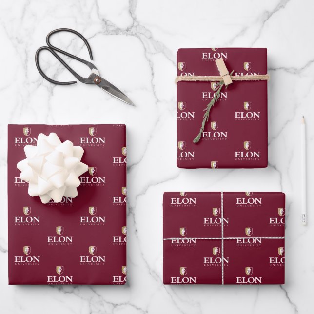 Feuille De Papier Cadeau Université Elon (Recto)