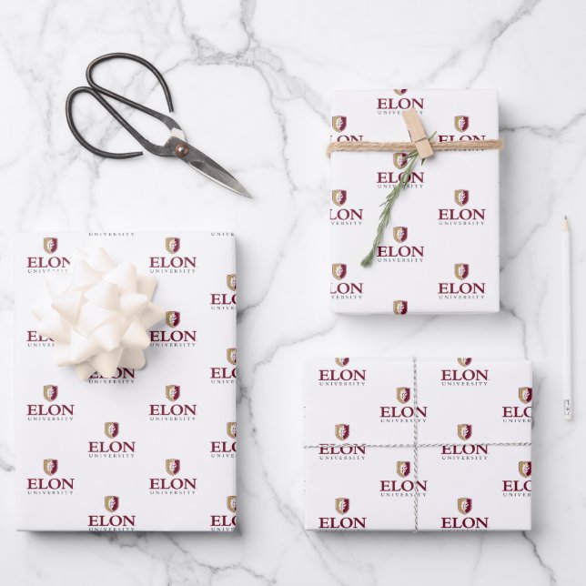 Feuille De Papier Cadeau Université Elon (Recto)