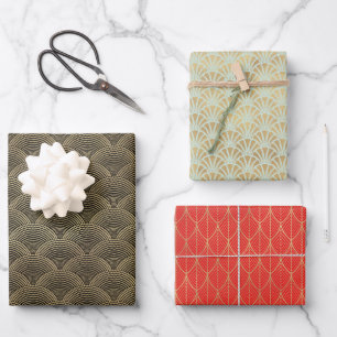 Feuille De Papier Cadeau Vacances Art Déco