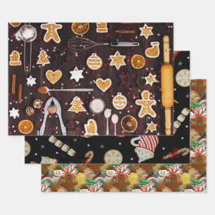 Feuille De Papier Cadeau Vacances Cookies & Café
