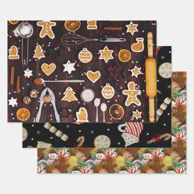 Feuille De Papier Cadeau Vacances Cookies & Café (Lot)