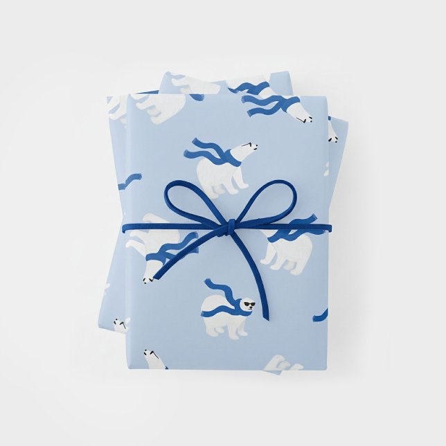 Feuille De Papier Cadeau Vacances de l'ours polaire (Créateur téléchargé)