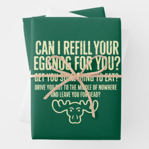 Feuille De Papier Cadeau Vacances de Noël Puis-je vous resservir de lait de