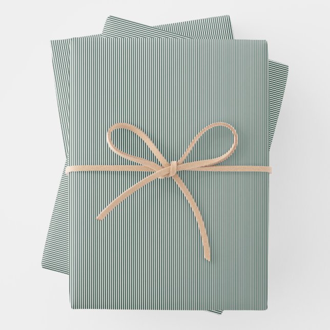 Feuille De Papier Cadeau Vacances de Noël vert simple (En situation)