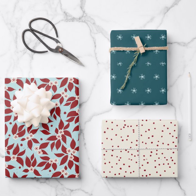 Feuille De Papier Cadeau Vacances du poirier (Recto)
