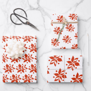 Feuille De Papier Cadeau Vacances Graphic Poinsettia