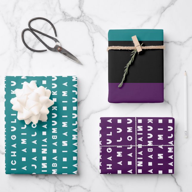 FEUILLE DE PAPIER CADEAU VACANCES NOIRES (Recto)