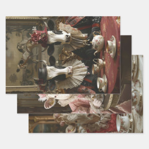 Feuille De Papier Cadeau Vaches de découpage Vintages vaches de ferme lunai