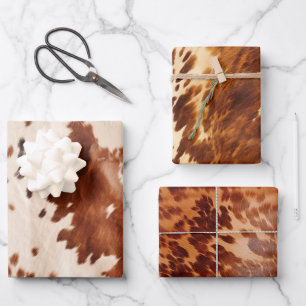 Feuille De Papier Cadeau Vachette blanche Brown
