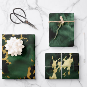 Feuille De Papier Cadeau Vachette de cow-girl du sud-ouest de l'or vert