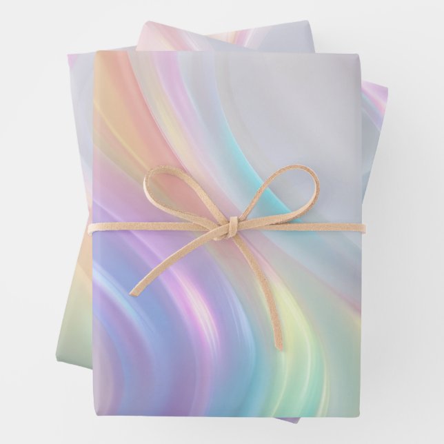 Feuille De Papier Cadeau Vagues de Lumière (En situation)