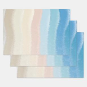 Feuille De Papier Cadeau Vagues salées côtières
