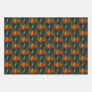 Feuille De Papier Cadeau vaisseau spatial inspiré des années 1950