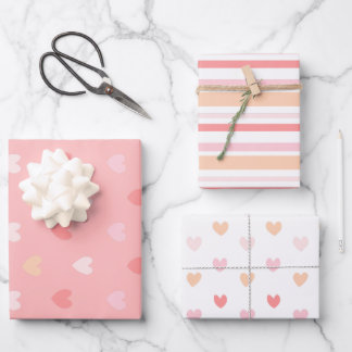 Feuille De Papier Cadeau Valentine's Hearts Wrapping Paper