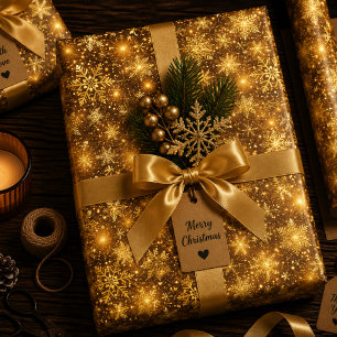 Feuille De Papier Cadeau Valse de Noël Lumineuse