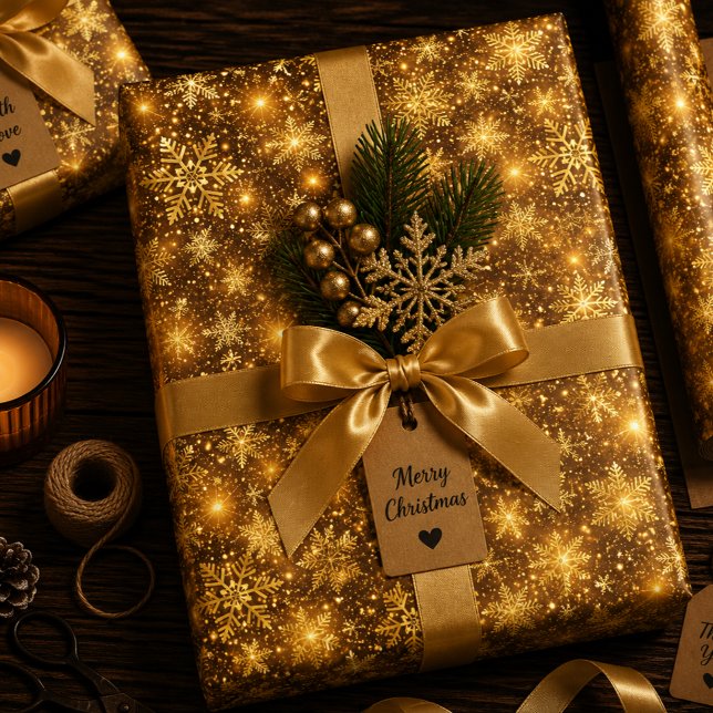 Feuille De Papier Cadeau Valse de Noël Lumineuse (Créateur téléchargé)