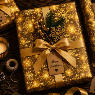 Feuille De Papier Cadeau Valse de Noël Lumineuse