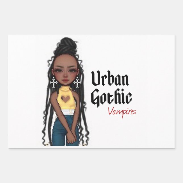 Feuille De Papier Cadeau Vampires gothique urbain Enveloppe cadeau 3 (Devant)