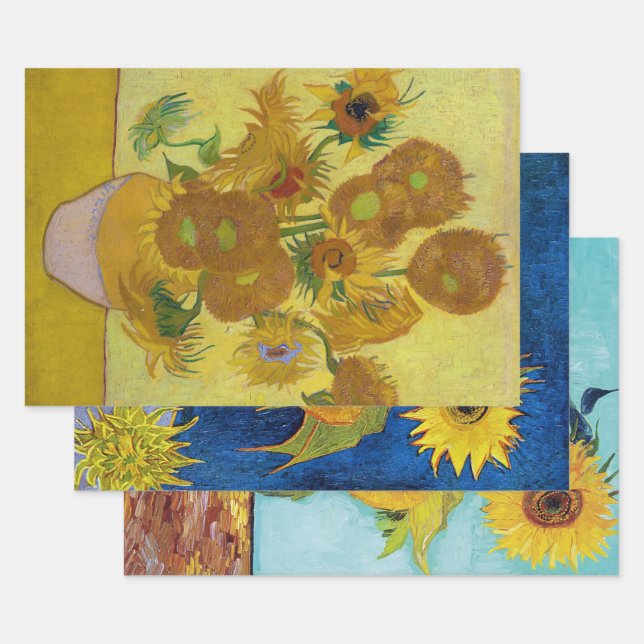 Feuille De Papier Cadeau Van Gogh, tournesol (Lot)