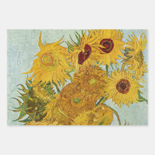 Feuille De Papier Cadeau Van Gogh - Vase avec 12 tournesols