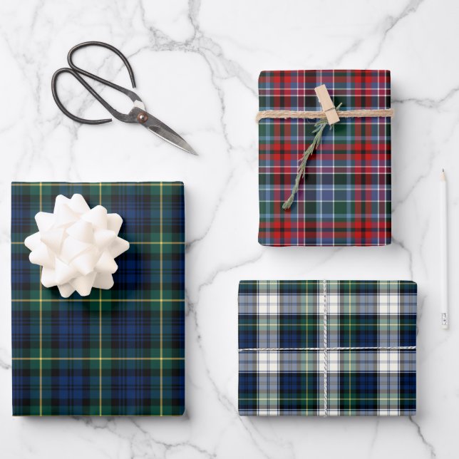 Feuille De Papier Cadeau Variations Clan Gordon Tartan (Recto)