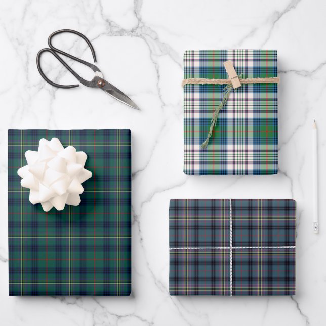 Feuille De Papier Cadeau Variations Clan Kennedy Tartan (Recto)