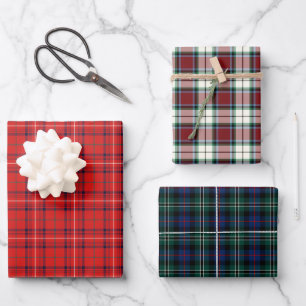 Feuille De Papier Cadeau Variations Tartan Rose Clan