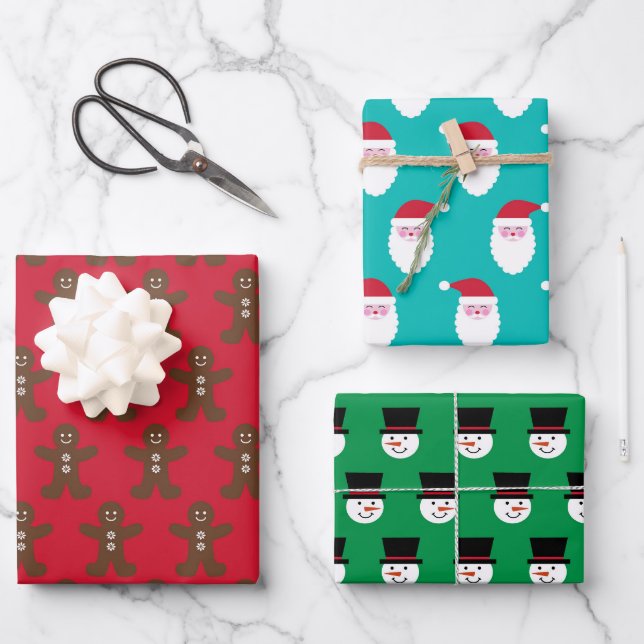 Feuille De Papier Cadeau Variété de Noël (Recto)
