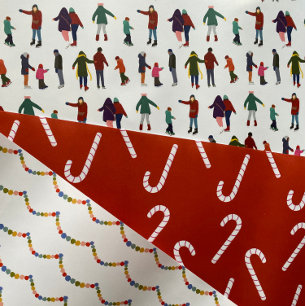 Feuille De Papier Cadeau Variété de Noël illustrée