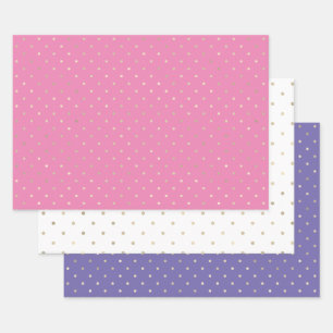 Feuille De Papier Cadeau Variété de points roses pour filles