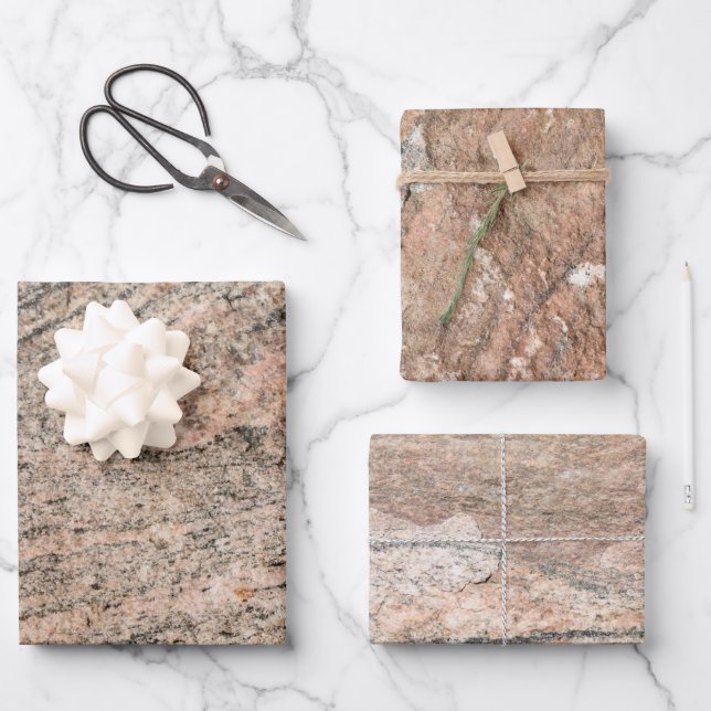 Feuille De Papier Cadeau Variété de visage rose et rouge rocher (Recto)