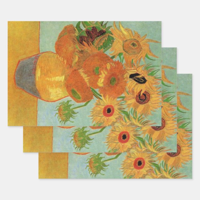 Feuille De Papier Cadeau Vase avec douze tournesols par Vincent van Gogh (Lot)