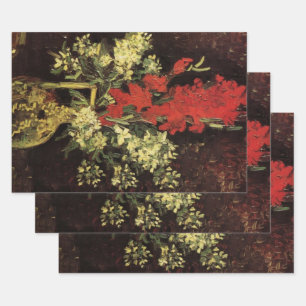 Feuille De Papier Cadeau Vase avec Glaïeuls, Œillets par Vincent van Gogh