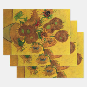 Feuille De Papier Cadeau Vase de fleurs avec 15 tournesols Vincent van Gogh