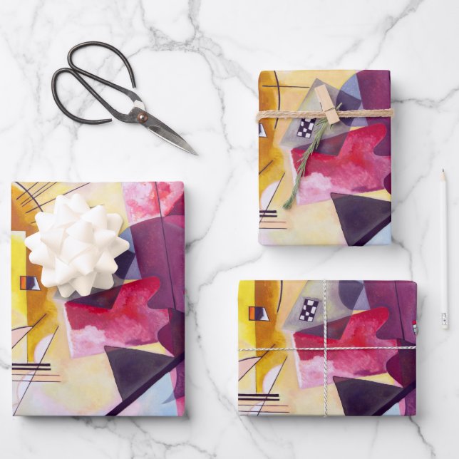 Feuille De Papier Cadeau Vasily Kandinsky Jaune-Rouge-Bleu (Recto)