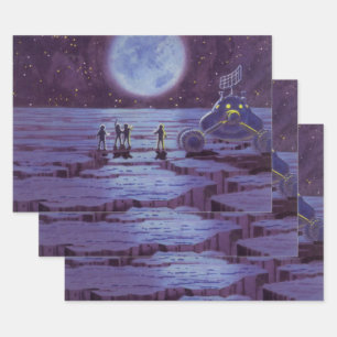 Feuille De Papier Cadeau Véhicule tout-terrain Alien de science-fiction vin