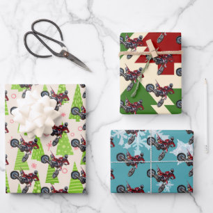 Feuille De Papier Cadeau Vélo Cool Dirtbike vacances de Noël