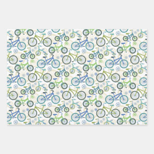 Feuille De Papier Cadeau Vélos