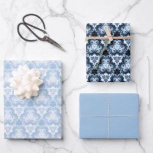 Feuille De Papier Cadeau Vent bleu d'hiver