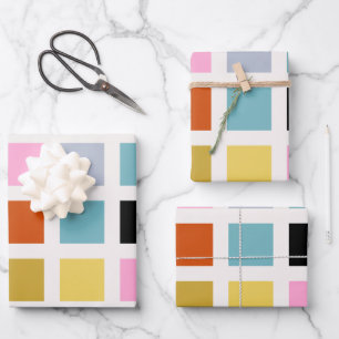 Feuille De Papier Cadeau Vérifier le tableau de contrôle géométrique coloré