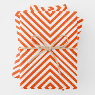 Feuille De Papier Cadeau Vermillion Diamond Chevron