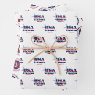 Feuille De Papier Cadeau Vermont, 50 États, Liberty Bell