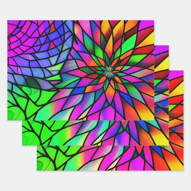 Feuille De Papier Cadeau Verre de Faux (Lot)