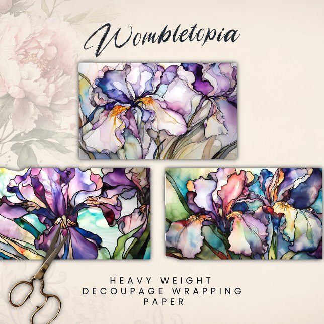 Feuille De Papier Cadeau Verre tendu Iris violet poids lourd Découpage (Créateur téléchargé)