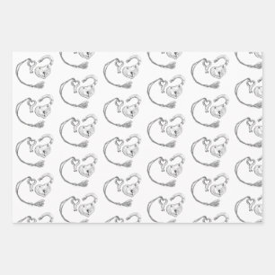 Feuille De Papier Cadeau Verrouillage du coeur et clé