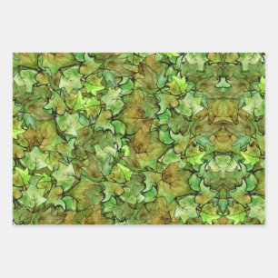 Feuille De Papier Cadeau Vert anglais Ivy Nature Motif d'aquarelle